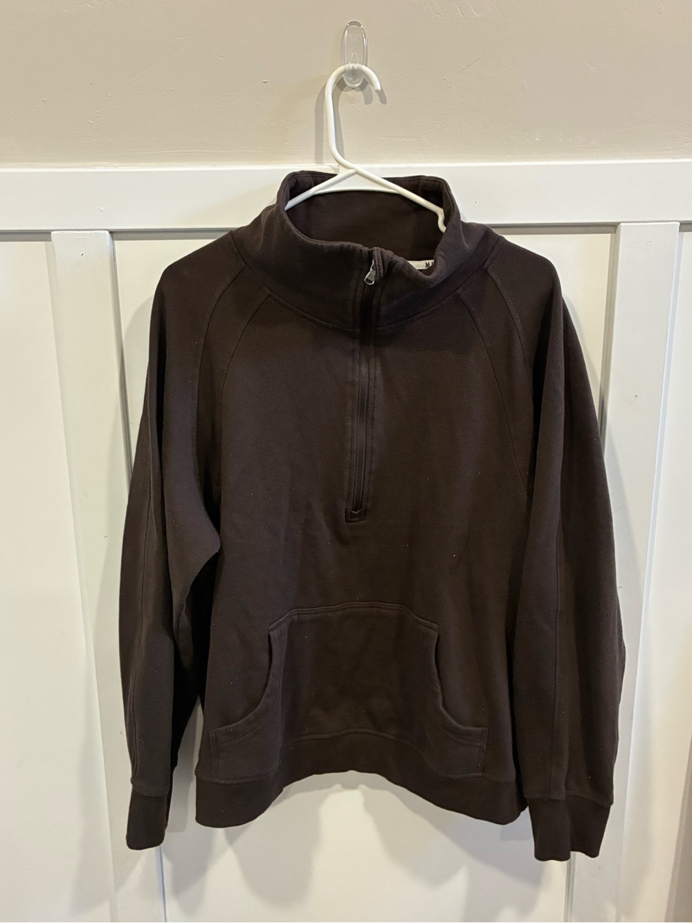 Women’s Half-Zip Pullover Sweatshirt - Dark Brown